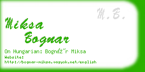 miksa bognar business card